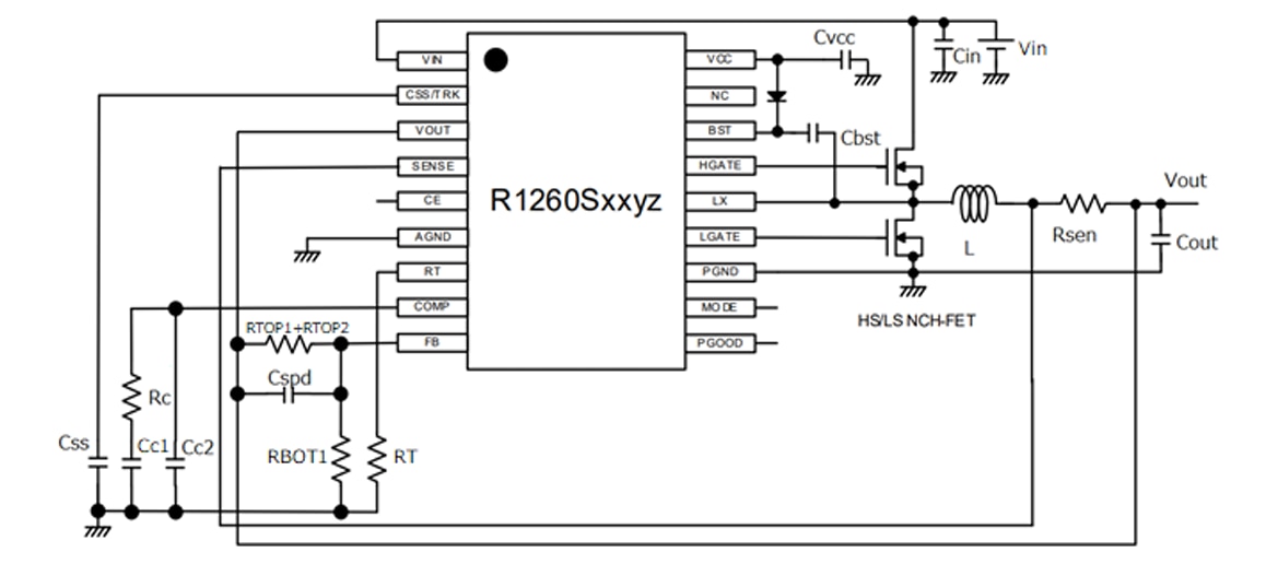 Application Circuit Diagram - Nisshinbo R1260S Evaluation Boards